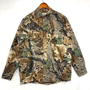 Vintage 90s‎ Redhead Advantage M Camo Leaf Hunting Shirt Outdoor Cabin Deer Game